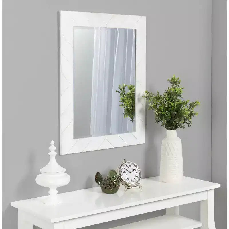 Miroir mural rectangulaire encadré de bois mosaïque 24"L x 30"H