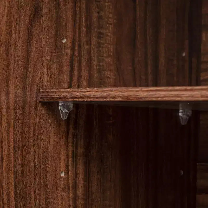 Armoire de garde-manger en bois de style Ferme avec 2 tiroirs et 8 étagères de porte 180 cm H