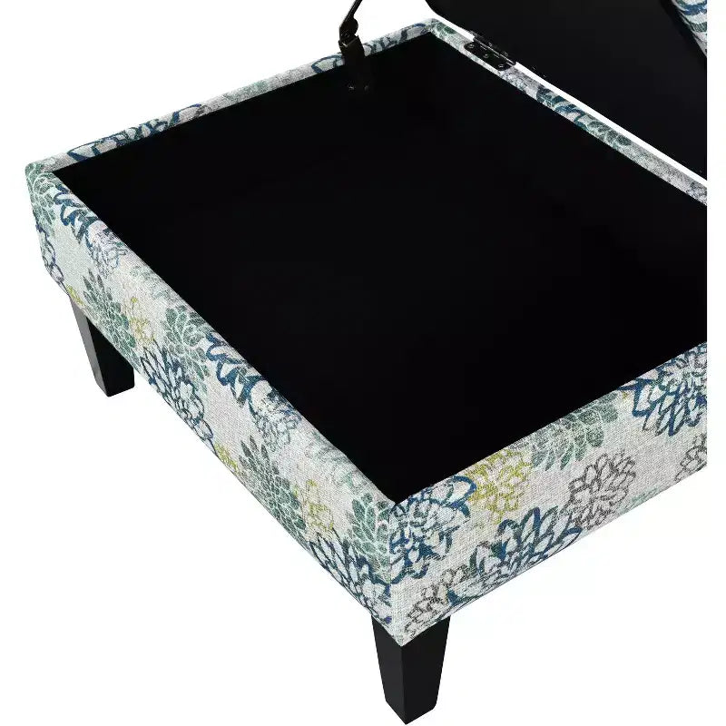 Pouf de rangement rembourré en polyester avec couvercle à fermeture douce en bois de bouleau 71 cm (l) x 58 cm (P)