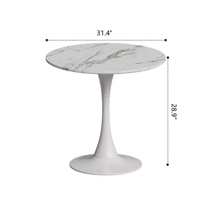 Table de bistro ronde avec base en métal pour 2 personnes