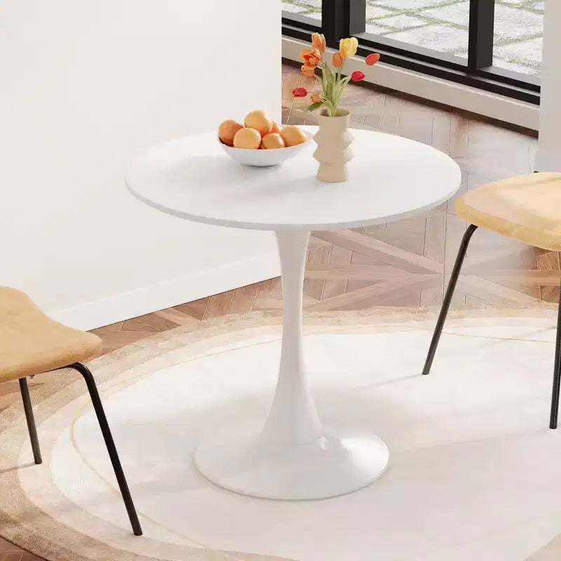 Table de bistro ronde avec base en métal pour 2 personnes