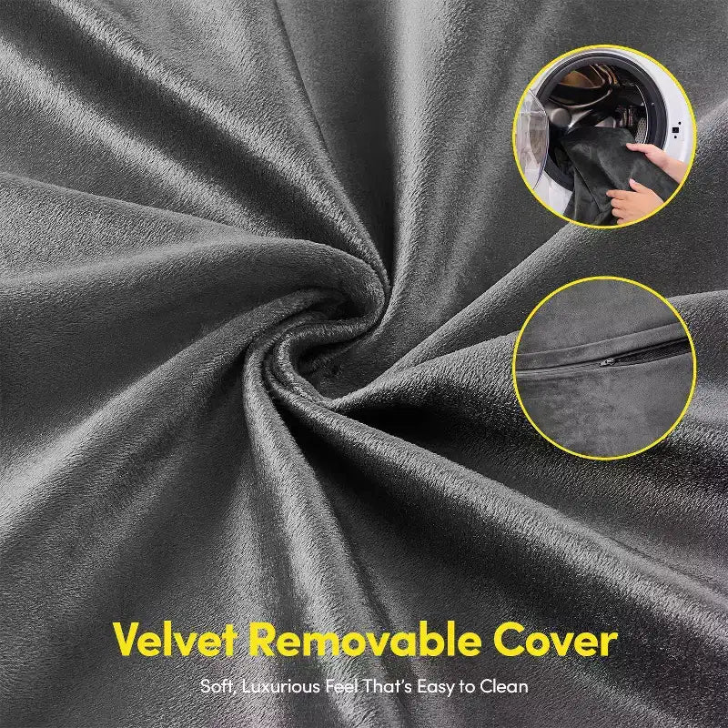 Pouf rond en mousse de 3 pieds avec housse amovible en velours