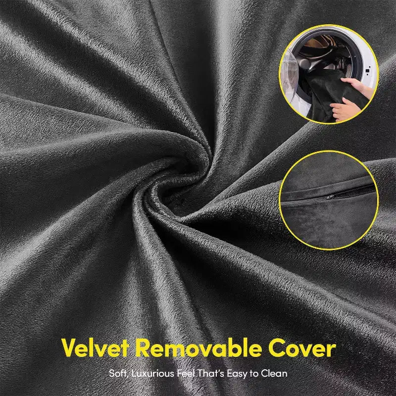 Pouf rond en mousse de 3 pieds avec housse amovible en velours