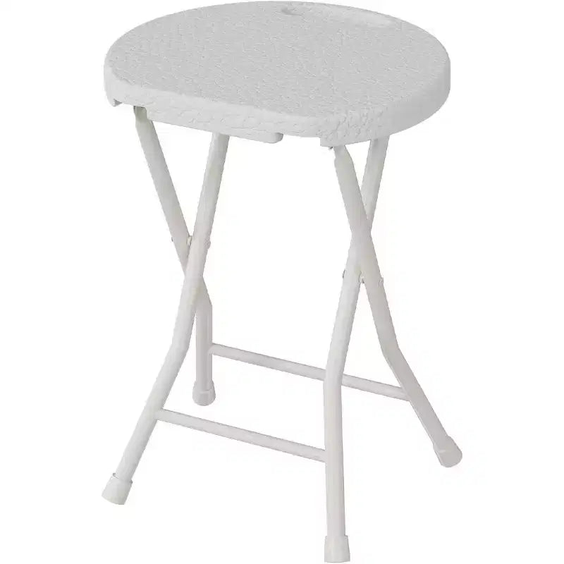 Tabouret pliant rond en acier avec poignée et pieds antidérapants 45,7 cm Capacité 272 kg