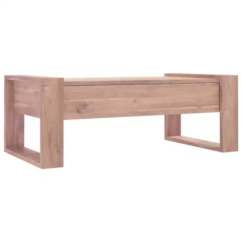 Table basse rectangulaire en bois de teck massif avec 2 tiroirs 110 cm (L) x 60 cm (l) x 40 cm (H)