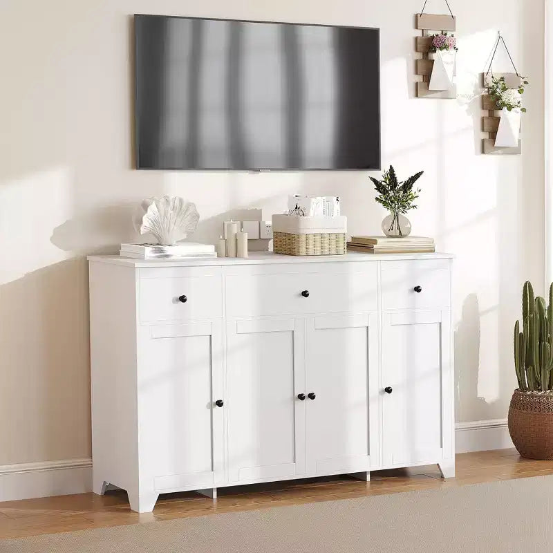 Bahut en MDF avec 3 tiroirs, 4 portes et étagères réglables L 140 cm
