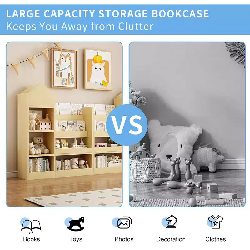 Étagère à livres et rangement de jouets pour enfants en MDF avec 2 paniers 99,5 cm H x 80 cm l