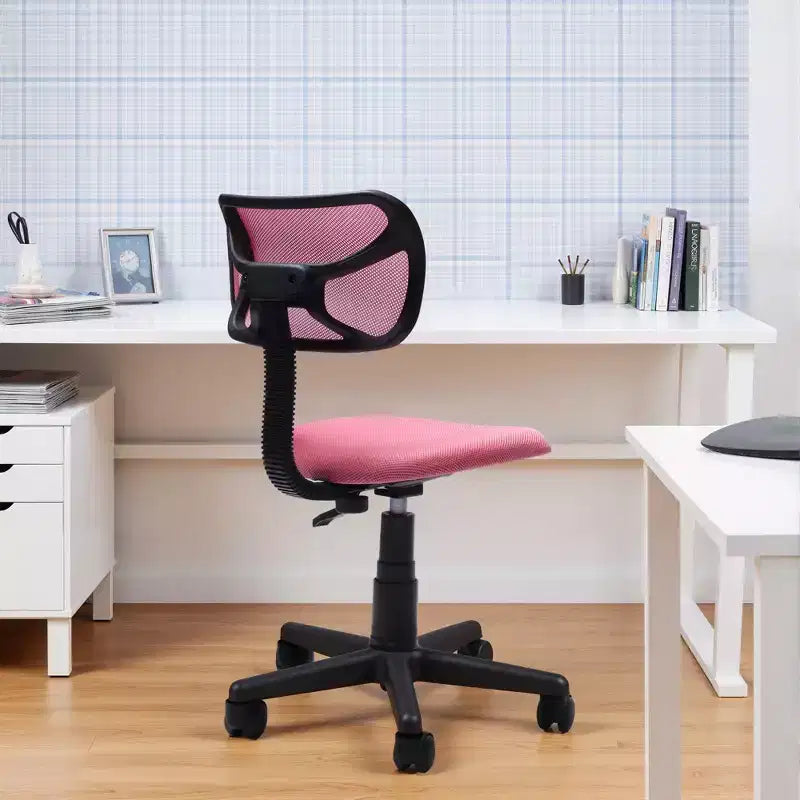 Fauteuil de bureau ergonomique sans accoudoirs, en maille, à dossier bas et pivotant, réglable en hauteur