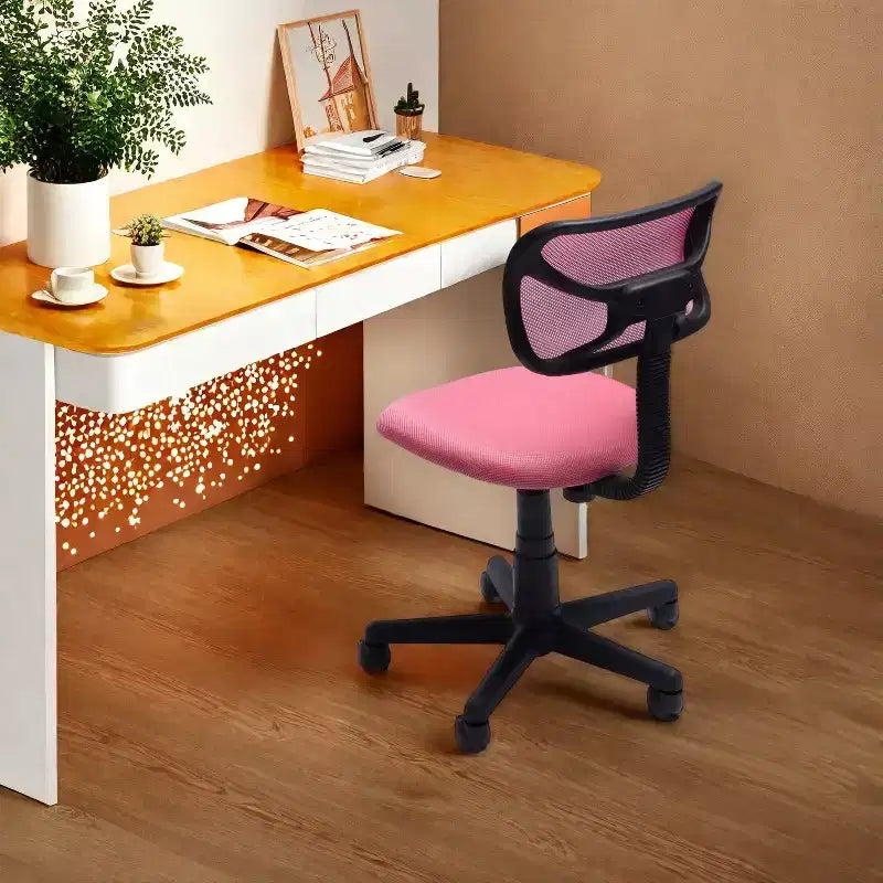 Fauteuil de bureau ergonomique sans accoudoirs, en maille, à dossier bas et pivotant, réglable en hauteur