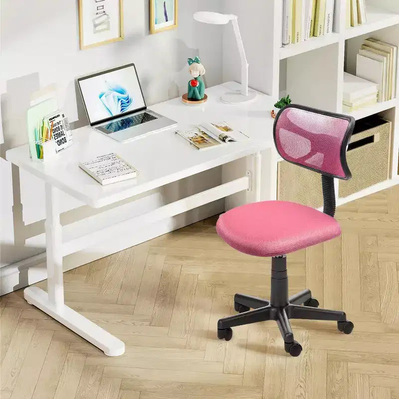 Fauteuil de bureau ergonomique sans accoudoirs, en maille, à dossier bas et pivotant, réglable en hauteur