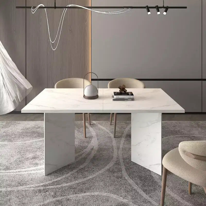 Table de salle à manger rectangulaire extensible en MDF 200 cm 6-10 places