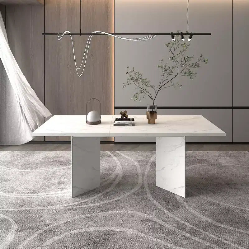 Table de salle à manger rectangulaire extensible en MDF 200 cm 6-10 places