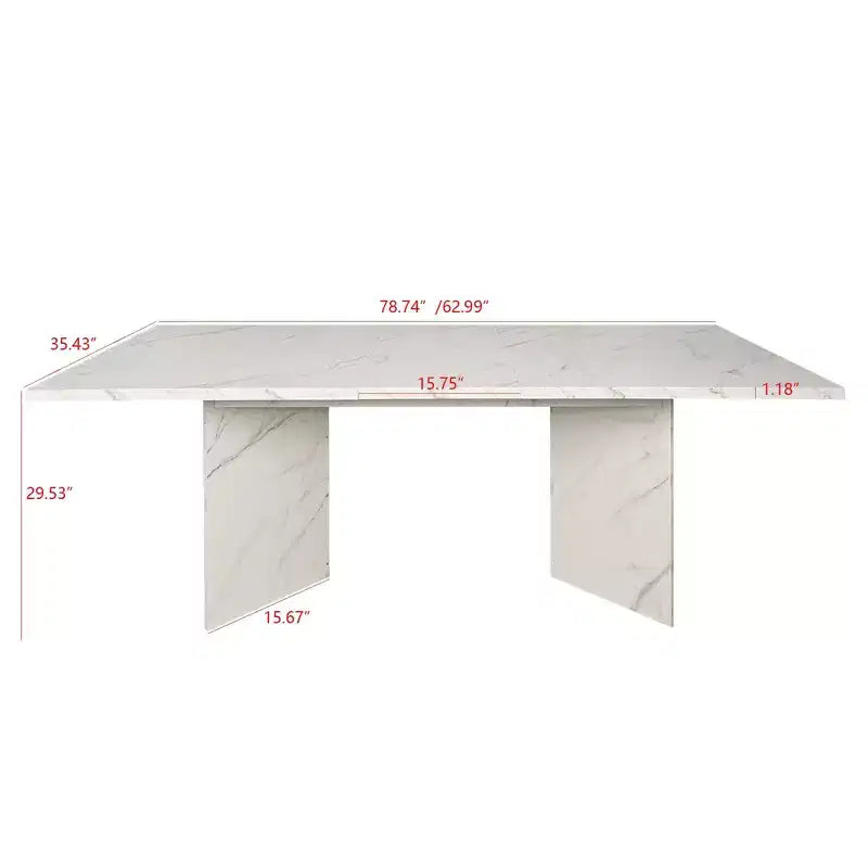 Table de salle à manger rectangulaire extensible en MDF 200 cm 6-10 places