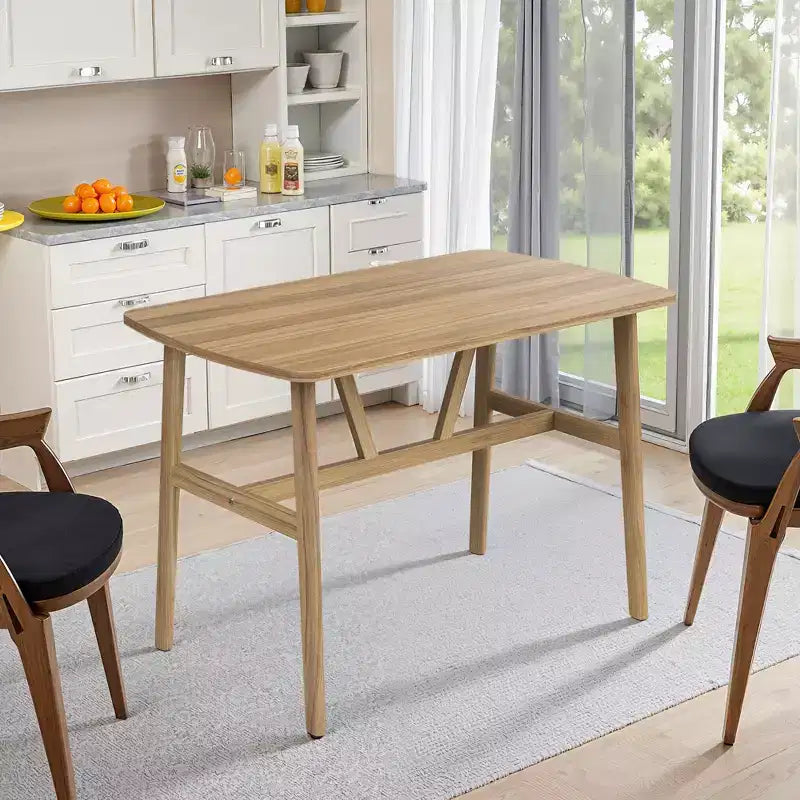Table à manger rectangulaire en MDF et métal 119 cm (L) x 71 cm (l) x 76 cm (H)