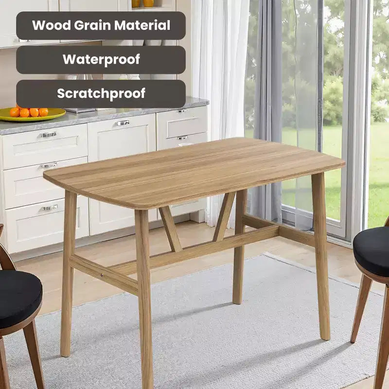 Table à manger rectangulaire en MDF et métal 119 cm (L) x 71 cm (l) x 76 cm (H)