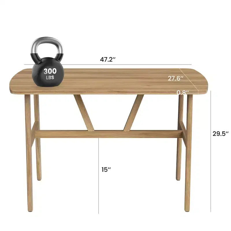 Table à manger rectangulaire en MDF et métal 119 cm (L) x 71 cm (l) x 76 cm (H)