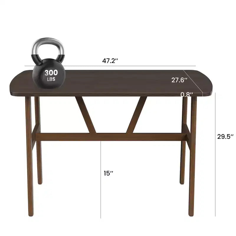 Table à manger rectangulaire en MDF et métal 119 cm (L) x 71 cm (l) x 76 cm (H)