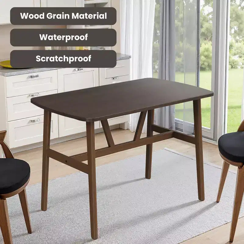 Table à manger rectangulaire en MDF et métal 119 cm (L) x 71 cm (l) x 76 cm (H)