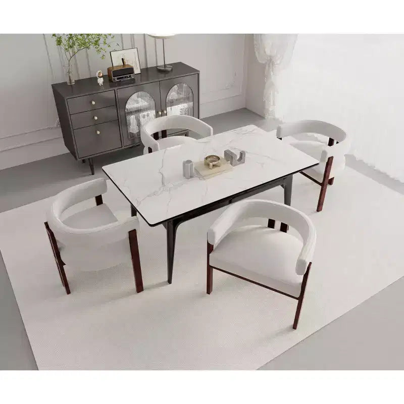 Table à manger rectangulaire en MDF et métal 119 cm (L) x 71 cm (l) x 76 cm (H)