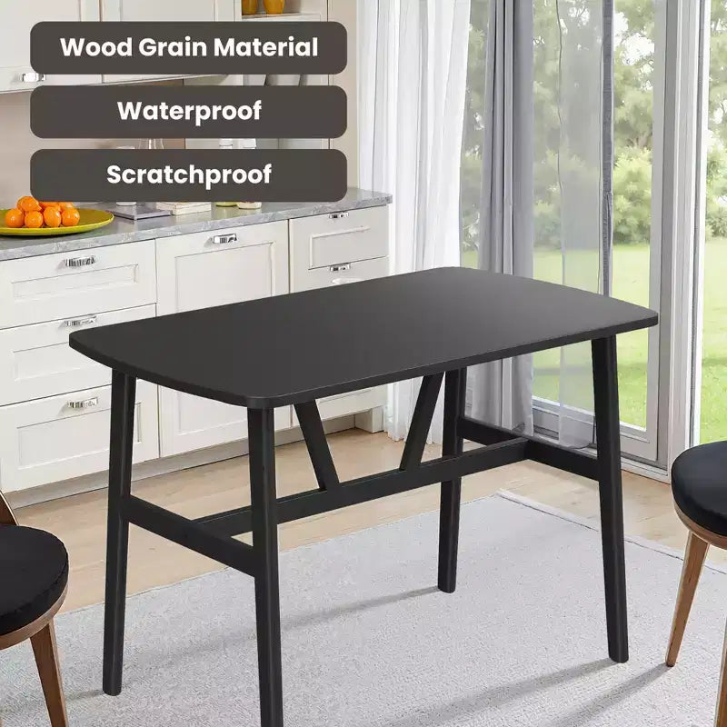 Table à manger rectangulaire en MDF et métal 119 cm (L) x 71 cm (l) x 76 cm (H)