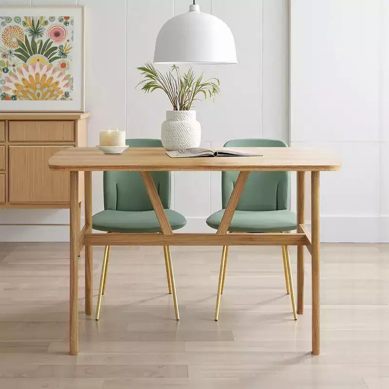 Table à manger rectangulaire en MDF et métal 119 cm (L) x 71 cm (l) x 76 cm (H)