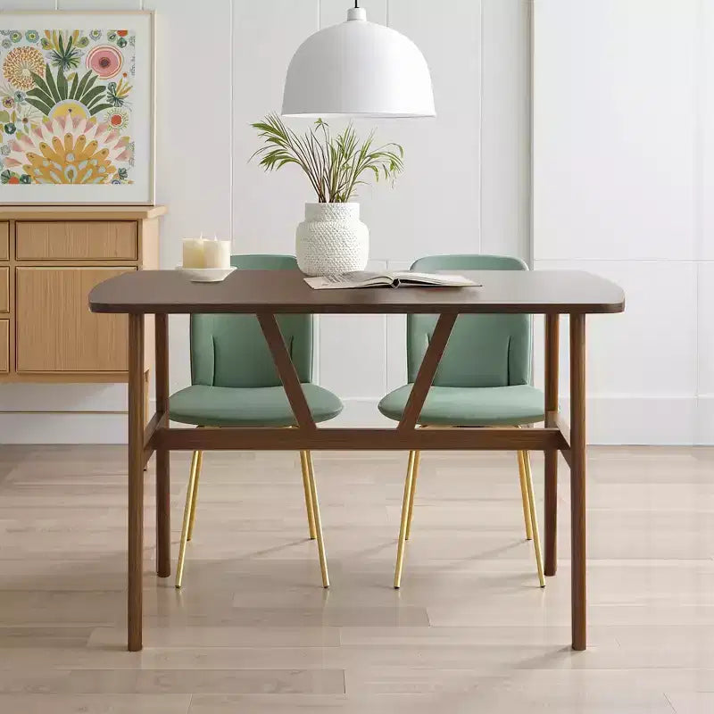 Table à manger rectangulaire en MDF et métal 119 cm (L) x 71 cm (l) x 76 cm (H)