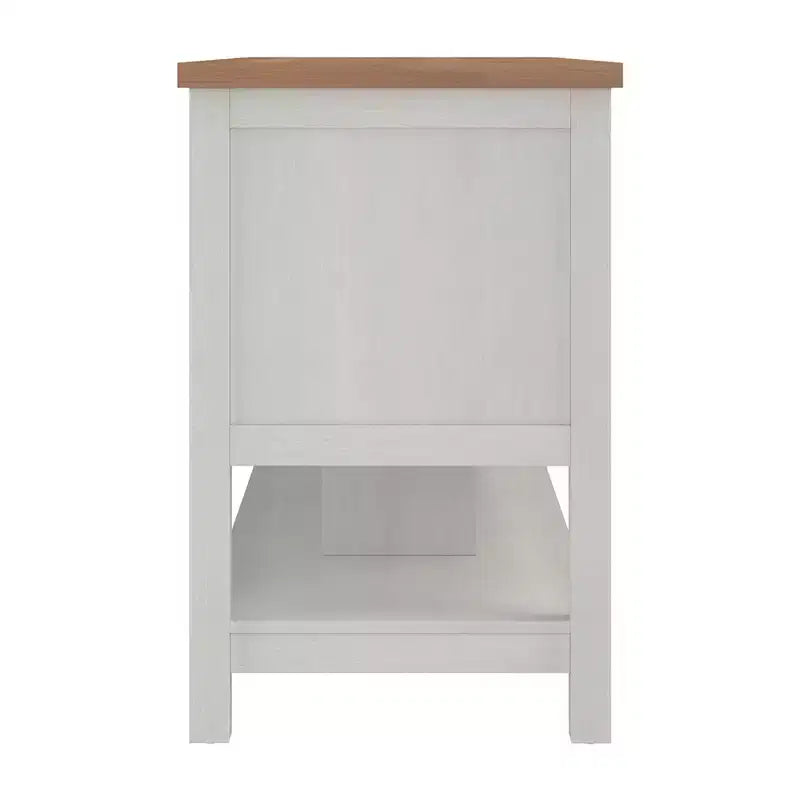 Îlot de cuisine autoportant en MDF avec 6 tiroirs et étagère ouverte 132 cm (L) x 76 cm (H)