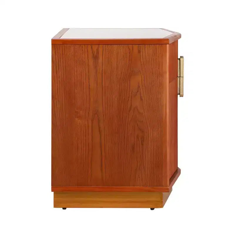 Table de chevet en MDF à 2 tiroirs avec motif à rayures verticales et rails silencieux 55,9 cm L x 61,5 cm H