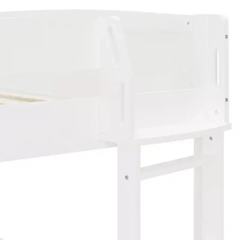 Lit mezzanine complet en contreplaqué, MDF et pin avec bureau, canapé et lumière LED 77,8"L x 97"P x 68,9"H