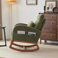 Fauteuil à bascule en bois rembourré en polyester 37"H x 25.6"L