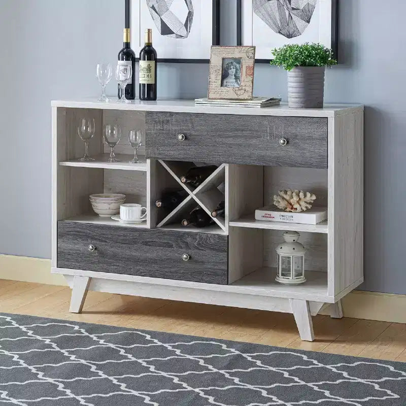 Buffet de service multi-niveaux en MDF avec tiroirs et étagère ouverte 47,25 po L