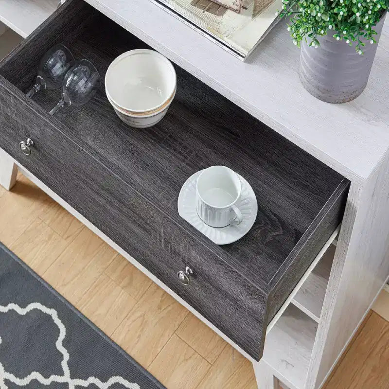 Buffet de service multi-niveaux en MDF avec tiroirs et étagère ouverte 47,25 po L