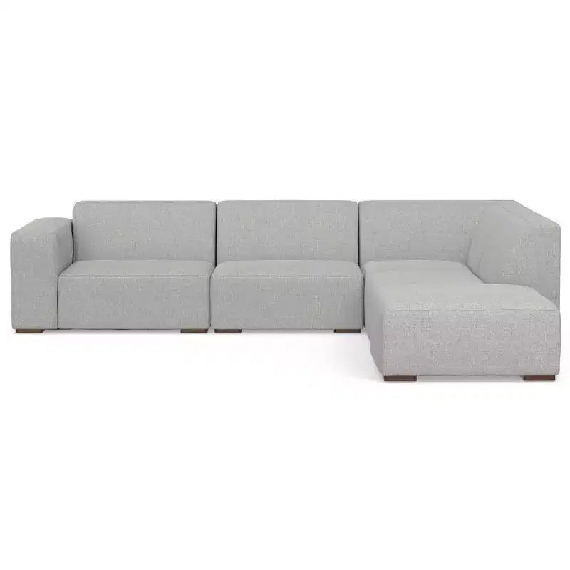 Canapé d'angle droit et pouf en contreplaqué garni de polyester L 294,64 x P 182,88 cm