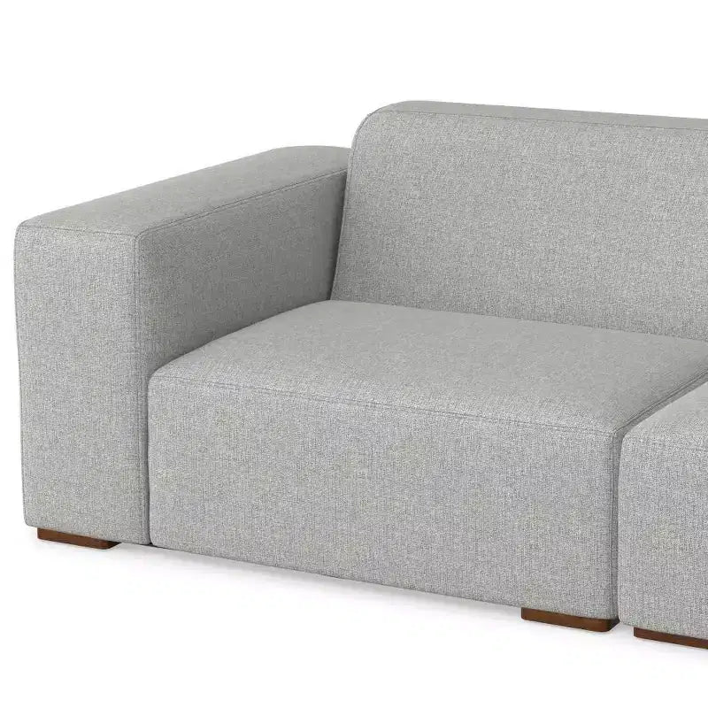 Canapé d'angle droit et pouf en contreplaqué garni de polyester L 294,64 x P 182,88 cm