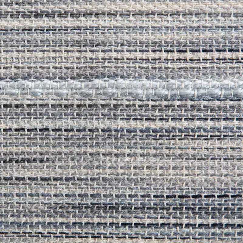 Ottoman rond tricoté en polyester et jute gris, 45 cm de diamètre