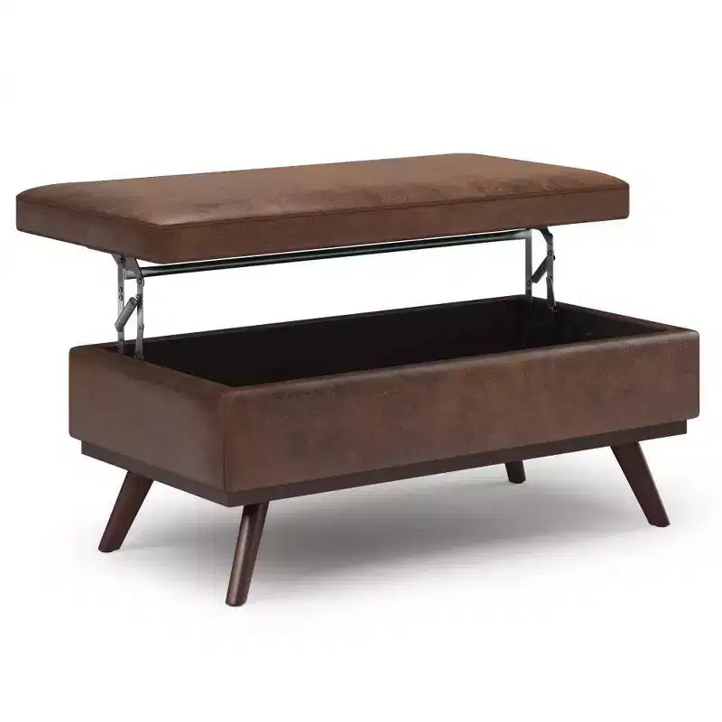 Banc de rangement relevable en similicuir et bois 106,7 cm (L) x 61 cm (P) x 47 cm (H)