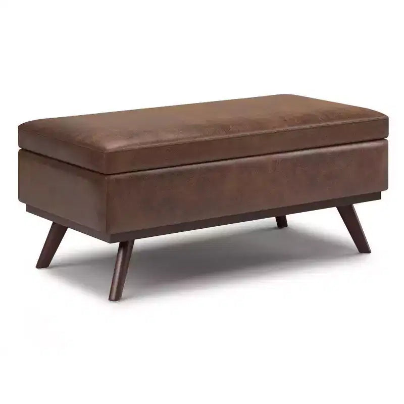 Banc de rangement relevable en similicuir et bois 106,7 cm (L) x 61 cm (P) x 47 cm (H)