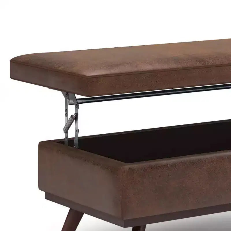 Banc de rangement relevable en similicuir et bois 106,7 cm (L) x 61 cm (P) x 47 cm (H)