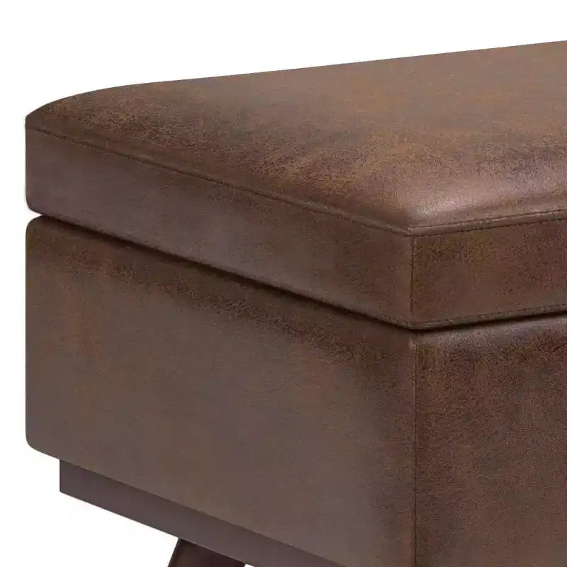 Banc de rangement relevable en similicuir et bois 106,7 cm (L) x 61 cm (P) x 47 cm (H)