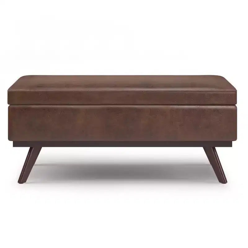 Banc de rangement relevable en similicuir et bois 106,7 cm (L) x 61 cm (P) x 47 cm (H)