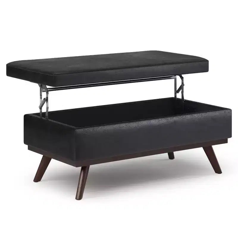 Banc de rangement relevable en similicuir et bois 106,7 cm (L) x 61 cm (P) x 47 cm (H)