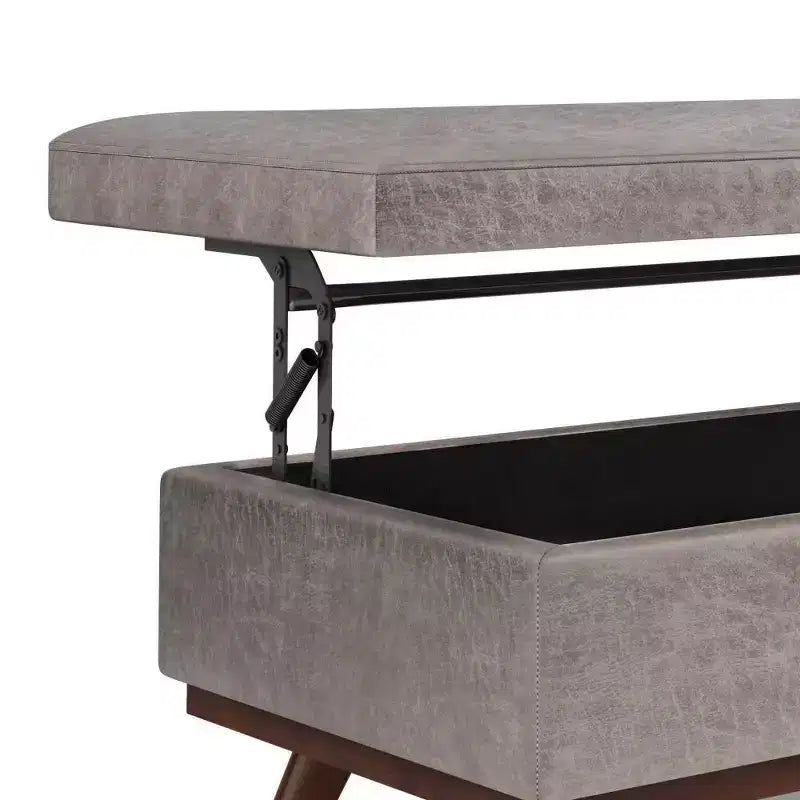 Banc de rangement relevable en similicuir et bois 106,7 cm (L) x 61 cm (P) x 47 cm (H)