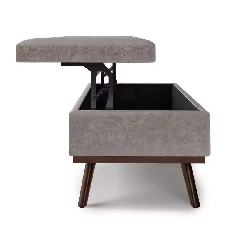 Banc de rangement relevable en similicuir et bois 106,7 cm (L) x 61 cm (P) x 47 cm (H)