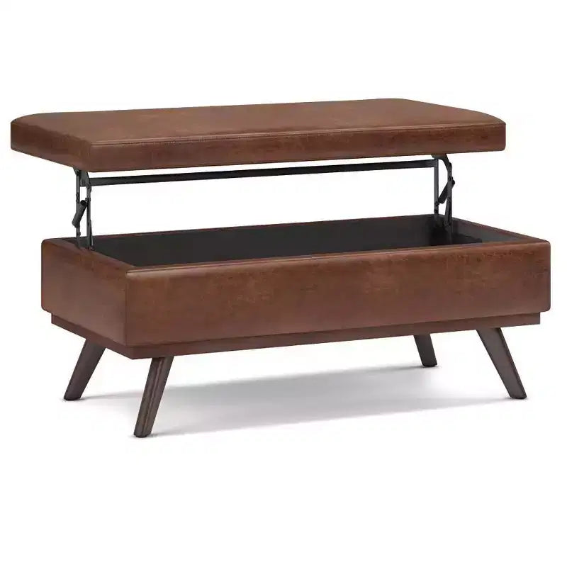 Banc de rangement relevable en similicuir et bois 106,7 cm (L) x 61 cm (P) x 47 cm (H)