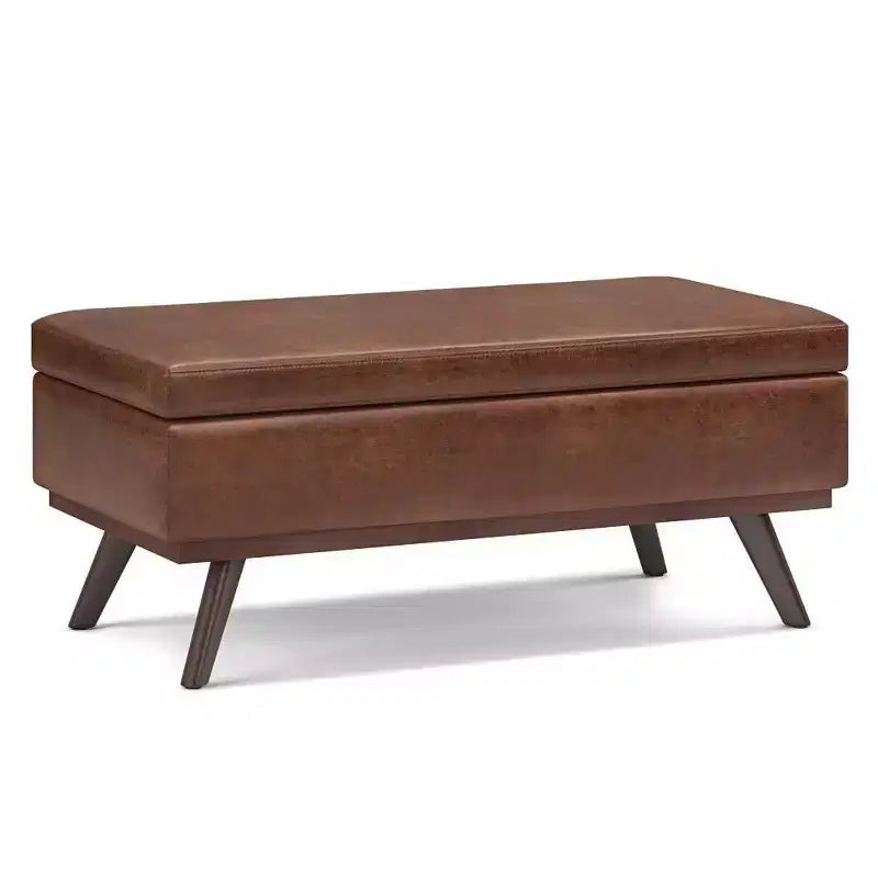 Banc de rangement relevable en similicuir et bois 106,7 cm (L) x 61 cm (P) x 47 cm (H)