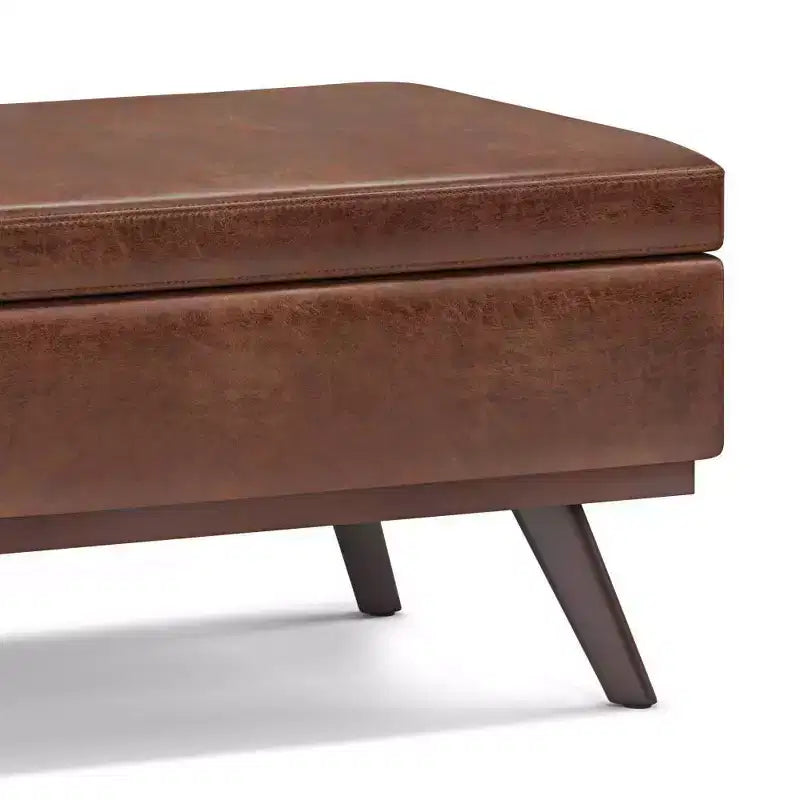 Banc de rangement relevable en similicuir et bois 106,7 cm (L) x 61 cm (P) x 47 cm (H)