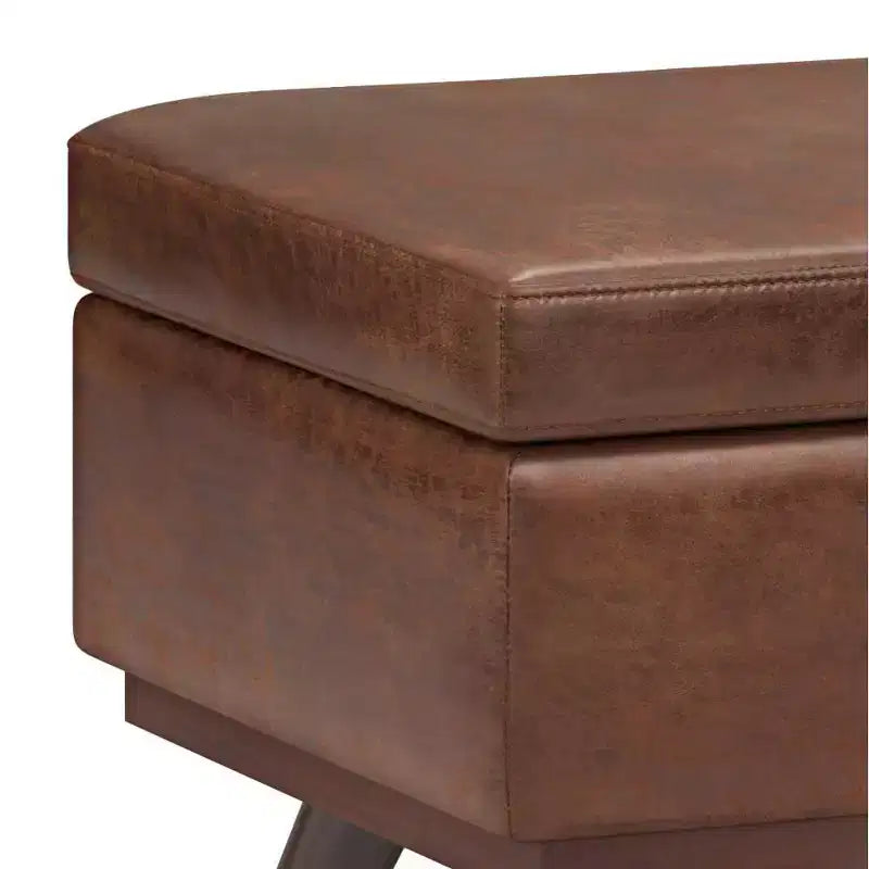 Banc de rangement relevable en similicuir et bois 106,7 cm (L) x 61 cm (P) x 47 cm (H)