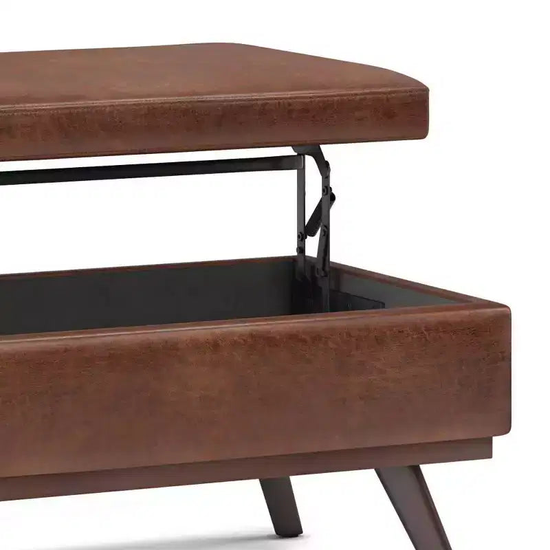 Banc de rangement relevable en similicuir et bois 106,7 cm (L) x 61 cm (P) x 47 cm (H)