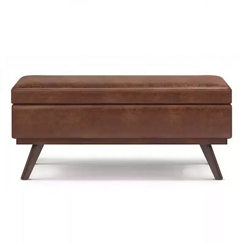 Banc de rangement relevable en similicuir et bois 106,7 cm (L) x 61 cm (P) x 47 cm (H)