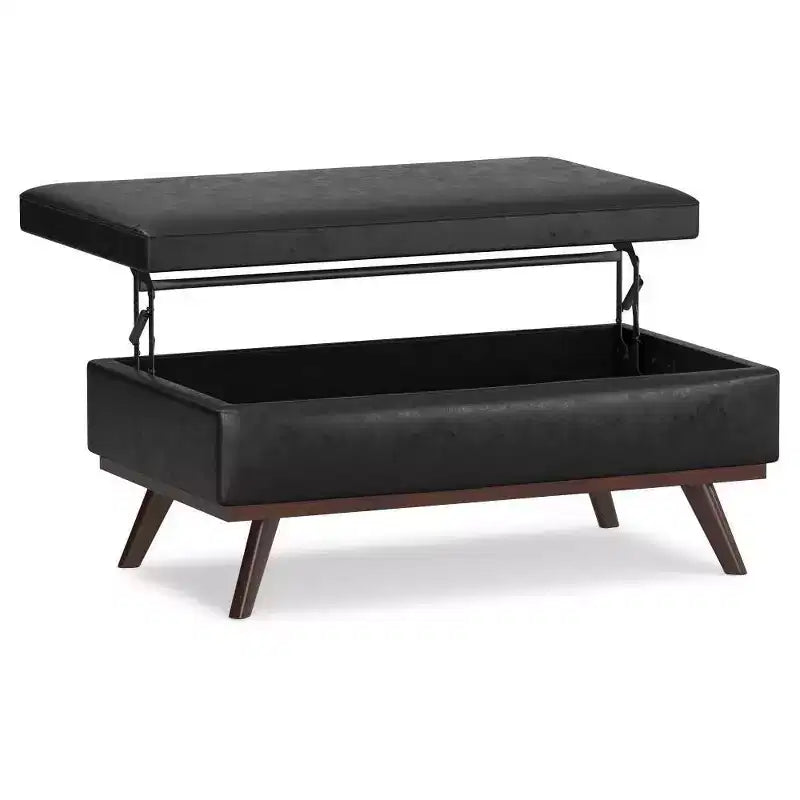 Banc de rangement relevable en similicuir et bois 106,7 cm (L) x 61 cm (P) x 47 cm (H)